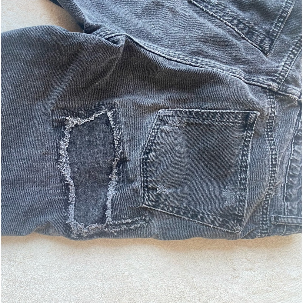 Topshop cutoff jean shorts long length distressed size 2 - Picture 4 of 7
